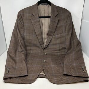 Brooks Brothers 1818 Fitzgerald 40R Brown Glen Plaid Super 120s Italy